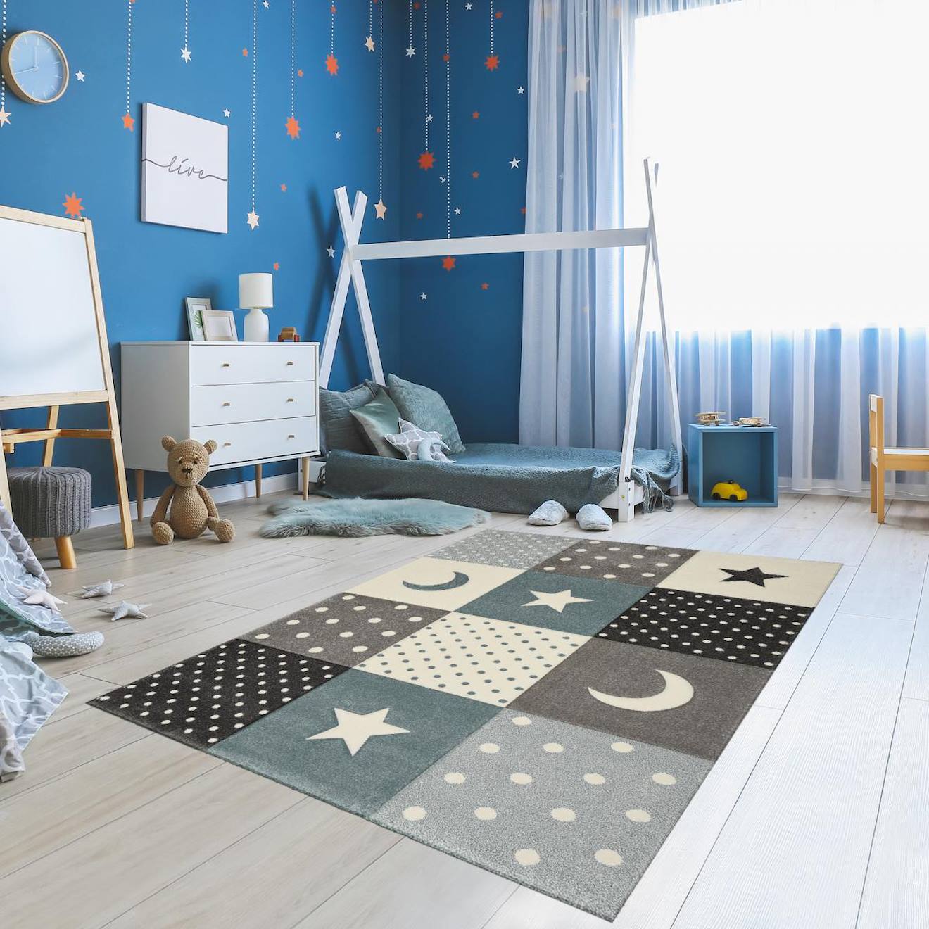Tapis Enfant Tissé Minikids 2 Bleu