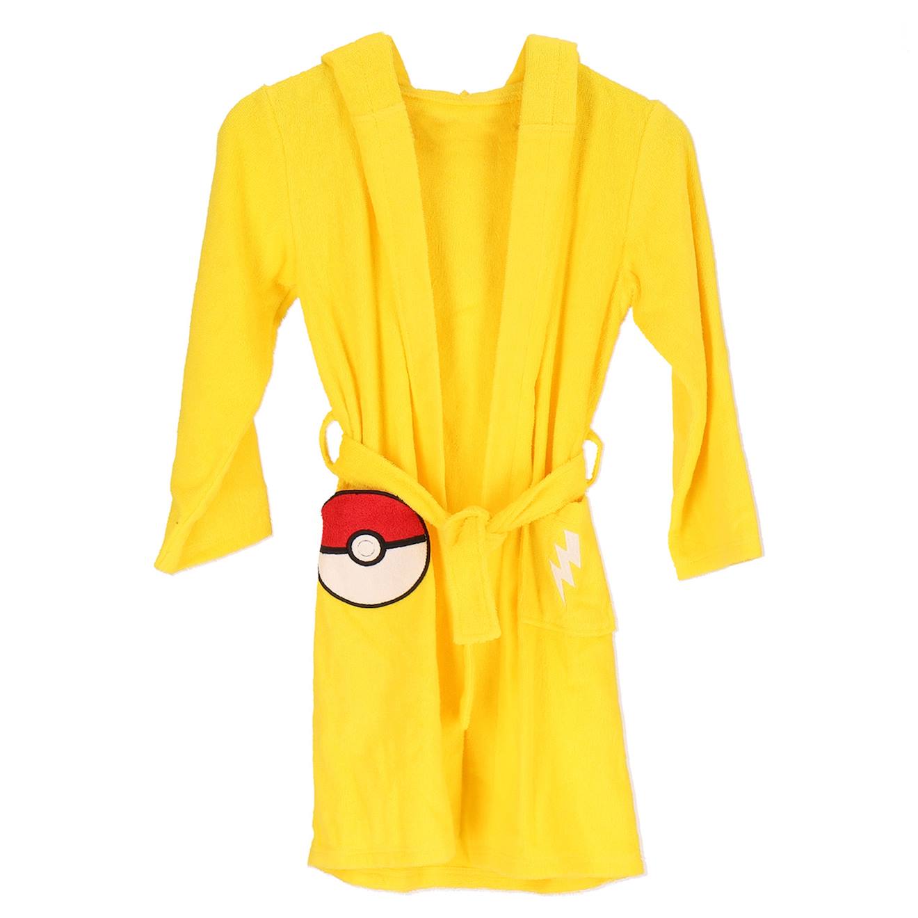 Peignoir À Capuche Pokémon Pikachu Coton Matière Serviette Jaune