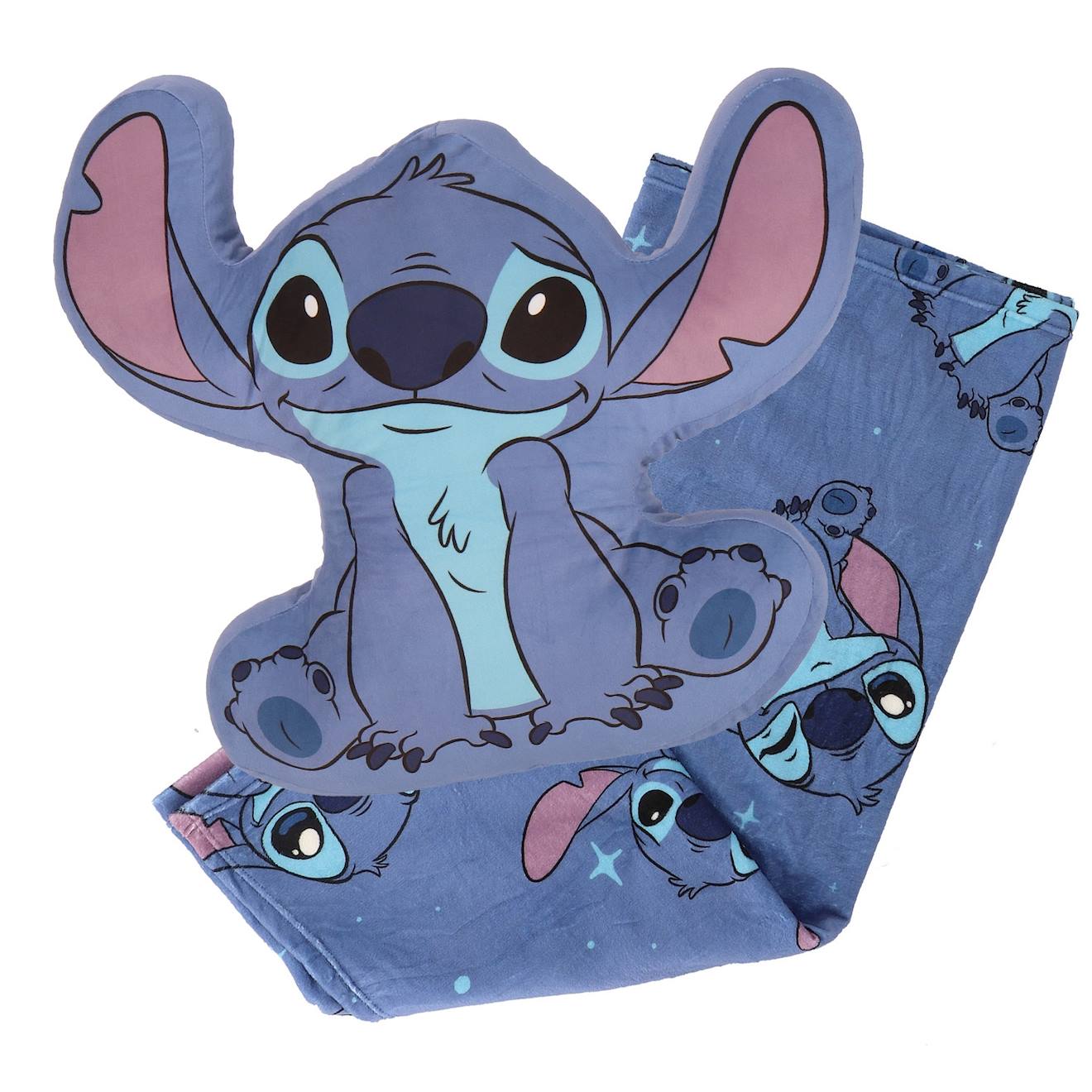 Coussin Plaid Disney 2 En 1 Stitch Polyester Bleu