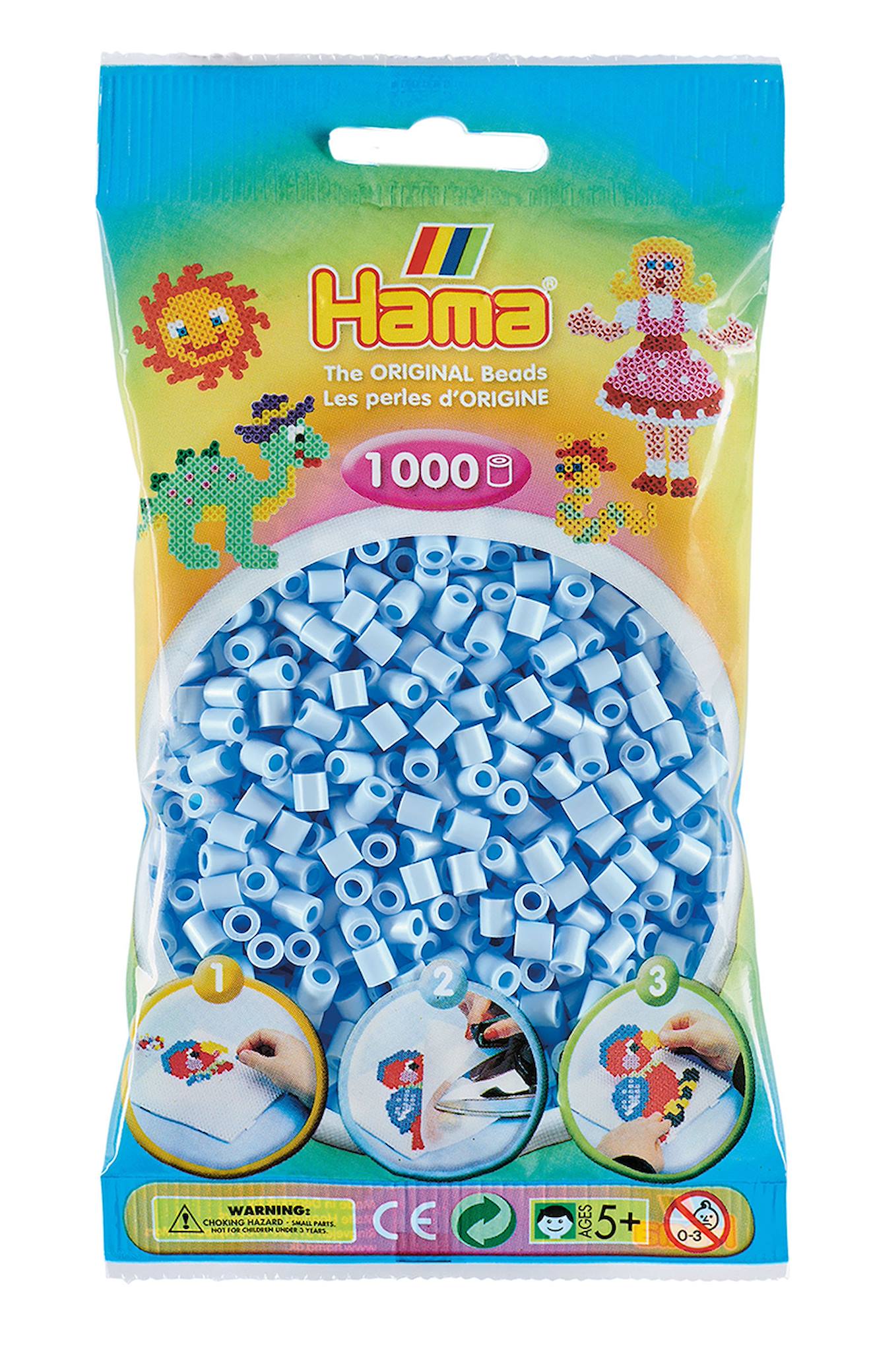 Sachet 1000 Perles Plastique Bleu Ciel