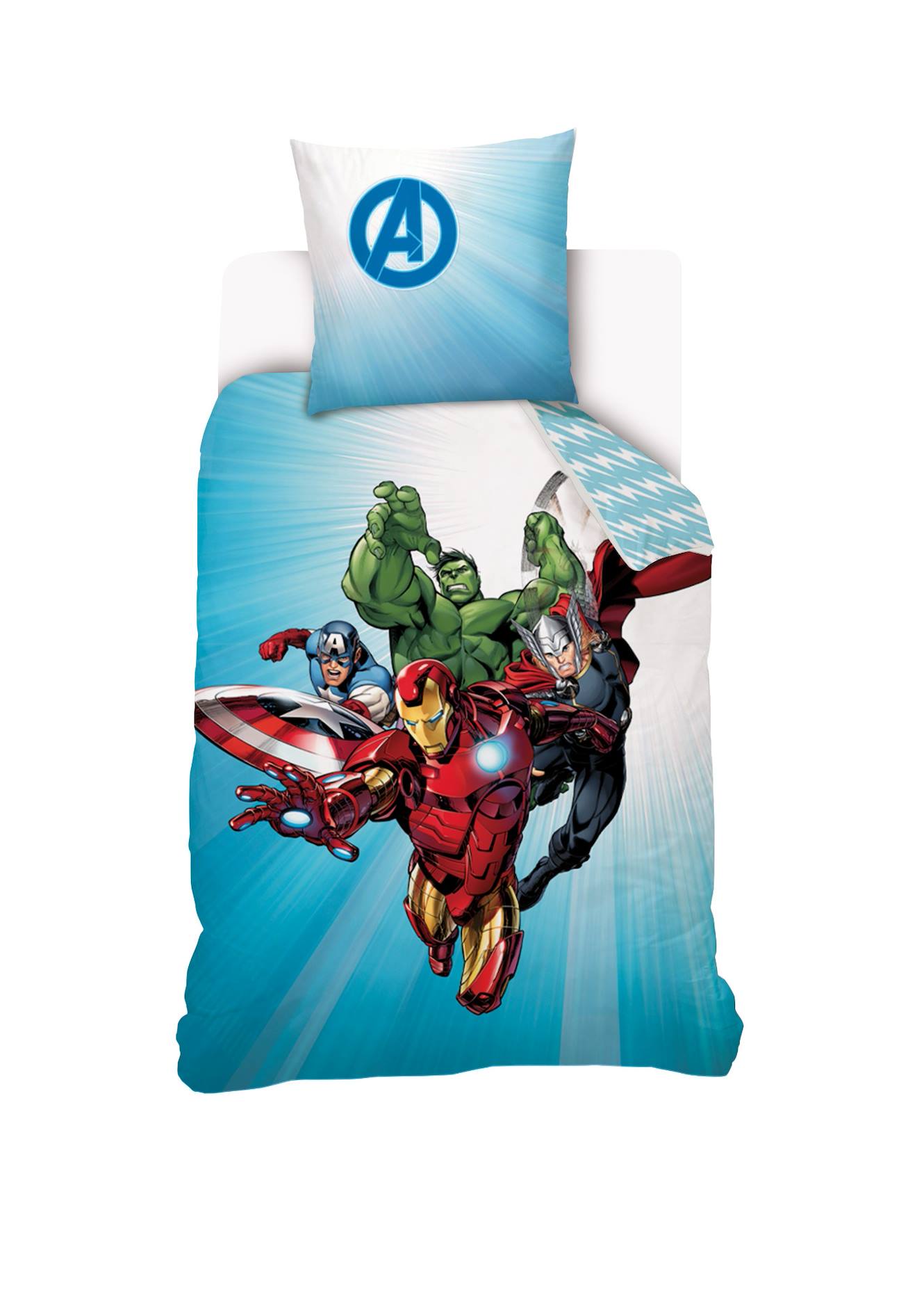 Housse De Couette Avengers Originals Marvel Coton Bleu