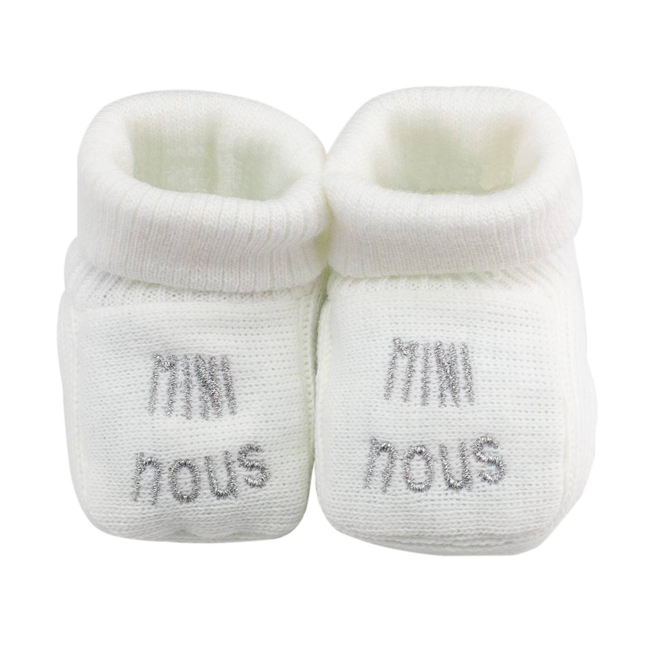 Chaussons Naissance - Mini Nous Blanc