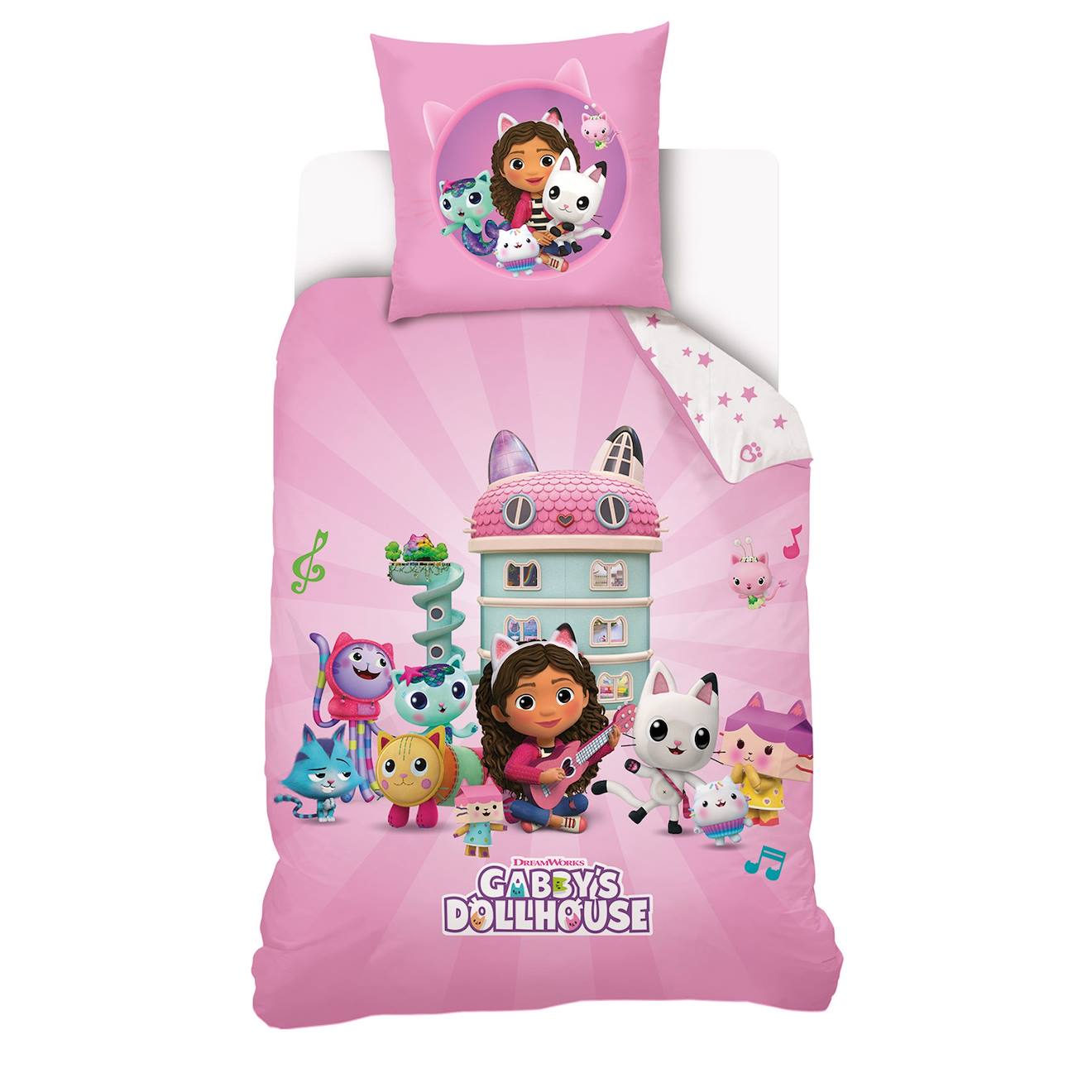 Housse de couette gabby et la maison magique coton rose