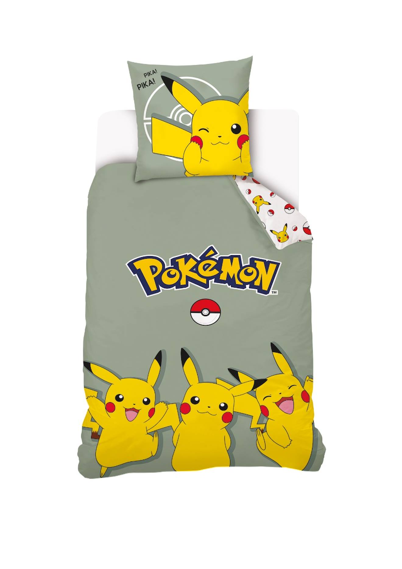 Housse De Couette Pikachu Pokémon Coton Vert