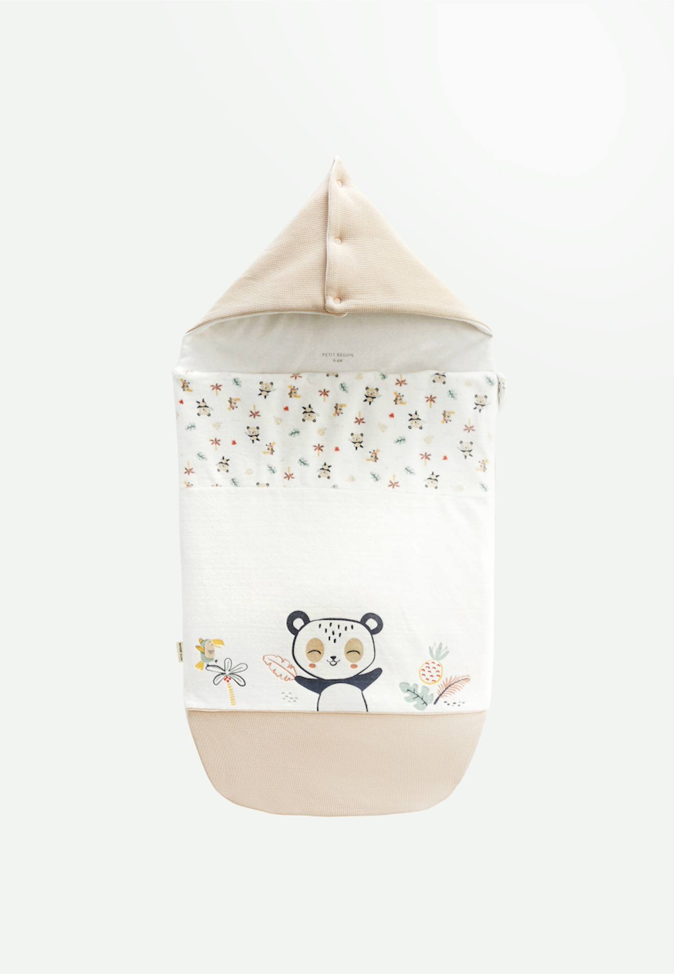 Nid D'ange En Velours Baby Panda Ecru