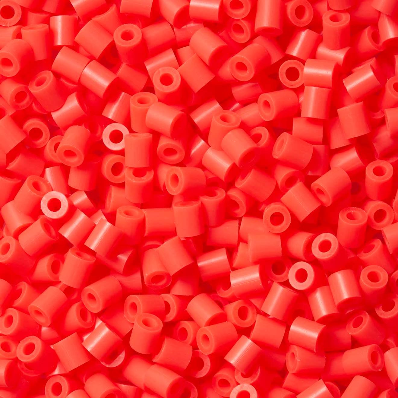 Sachet 1000 Perles Plastique Rouge Fluo