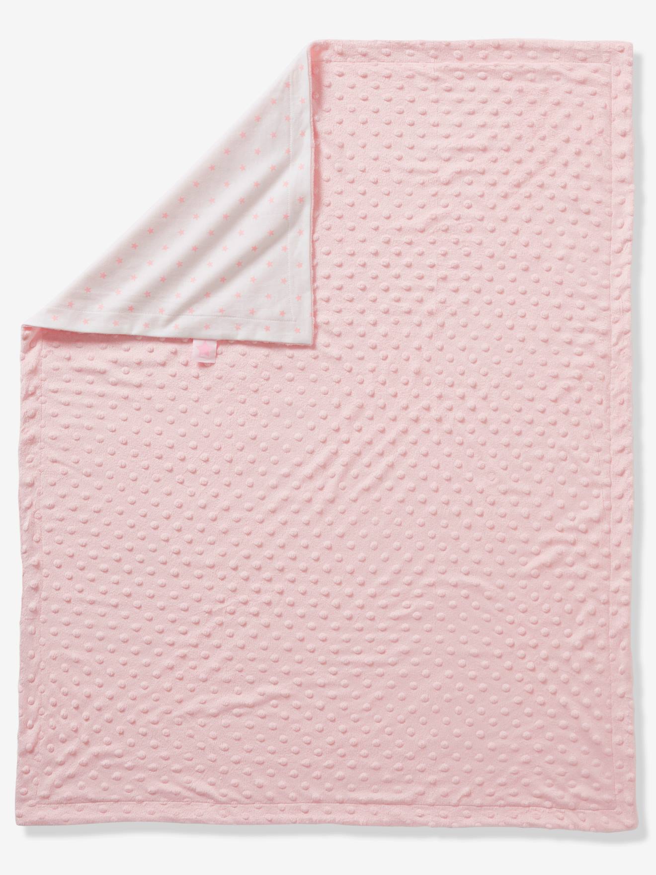 Plaid bébé en polaire minky et molleton STELLA rose (Vertbaudet) - Image 1