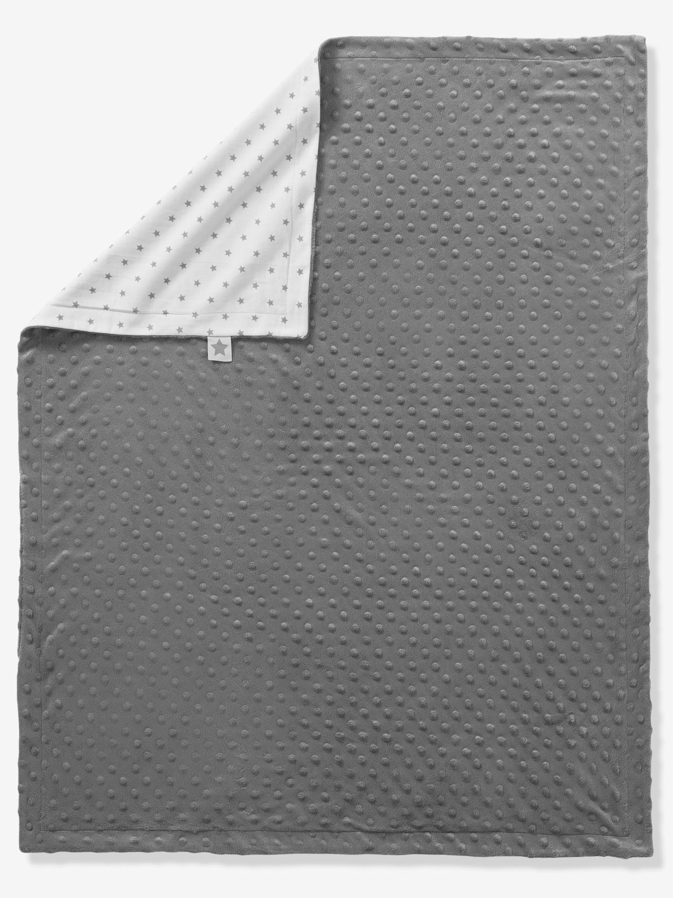 Plaid bébé en polaire minky et molleton STELLA gris (Vertbaudet) - Image 2