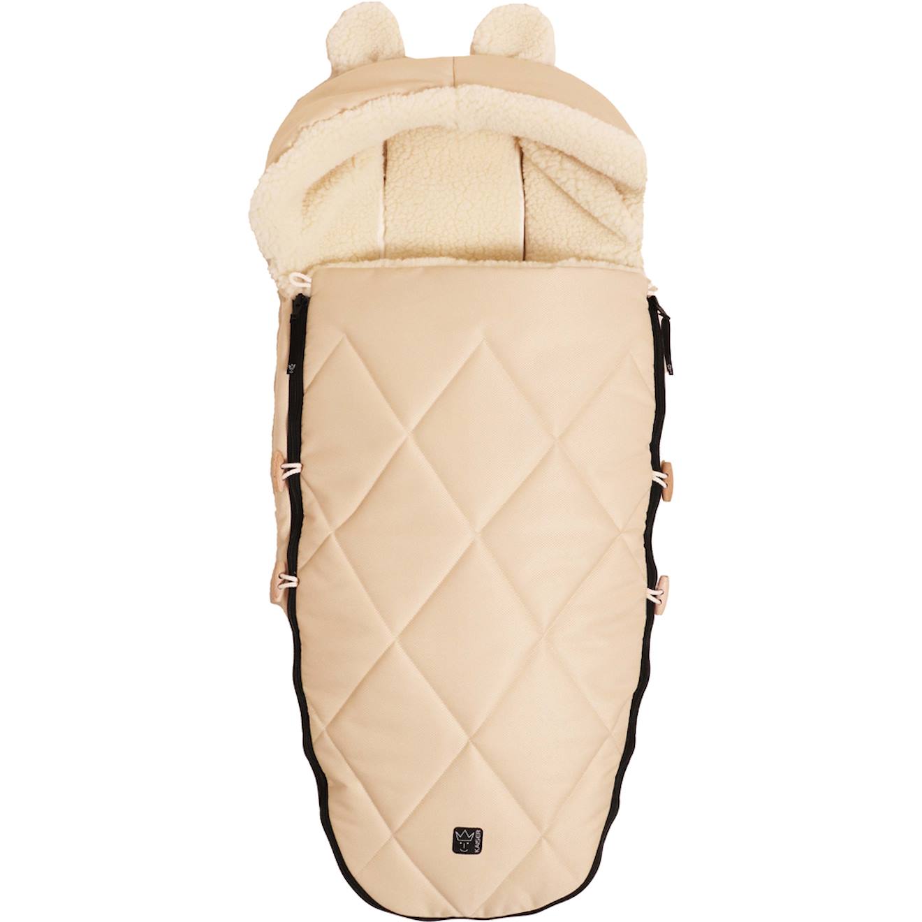 Chancelière En Laine Avec Capuche Souris Beige, Écru