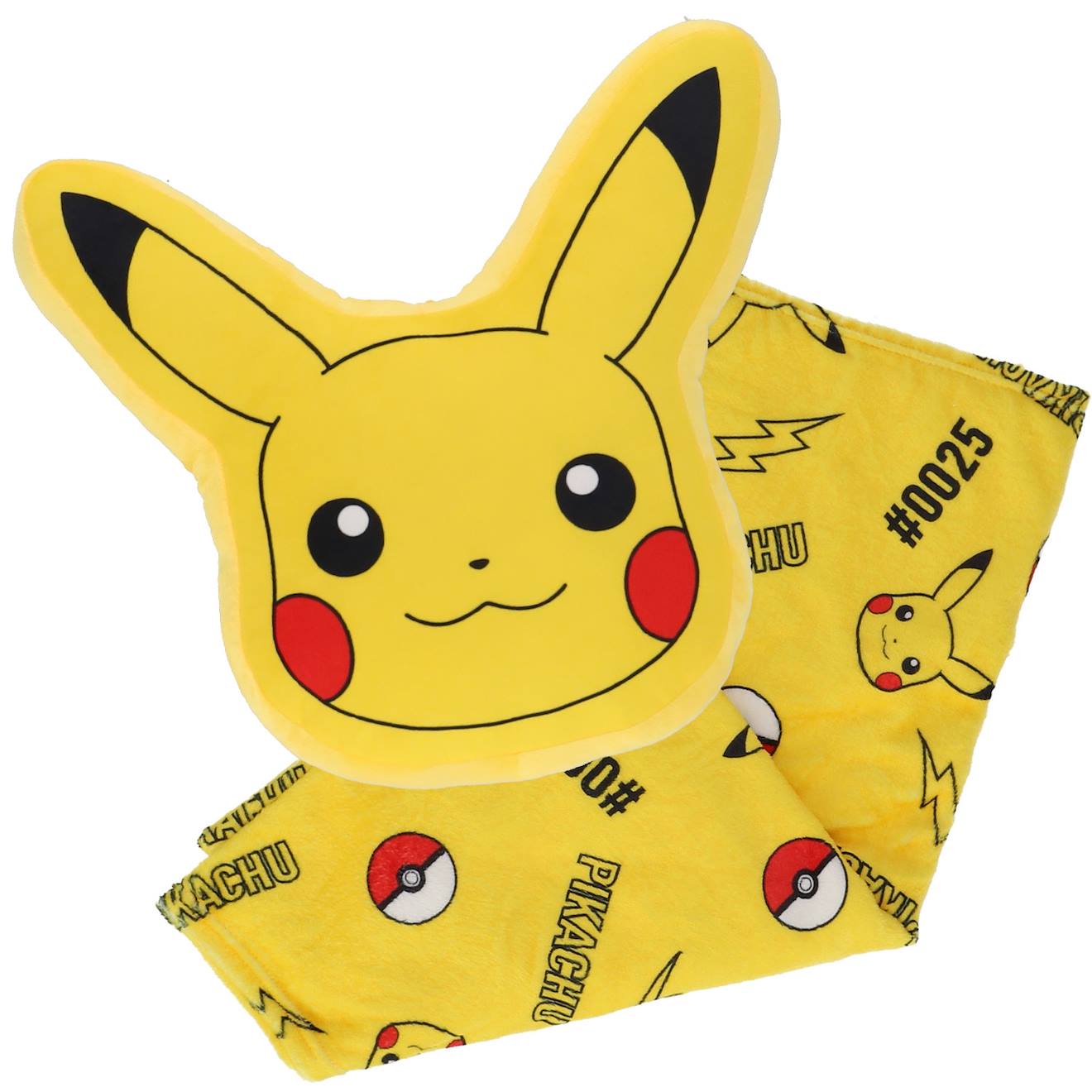 Coussin Plaid Pokémon 2 En 1 Pikachu Polyester Jaune