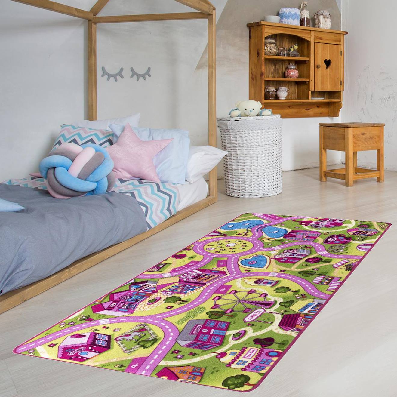 Tapis Enfant Tufté Pinkroad 2 Rose