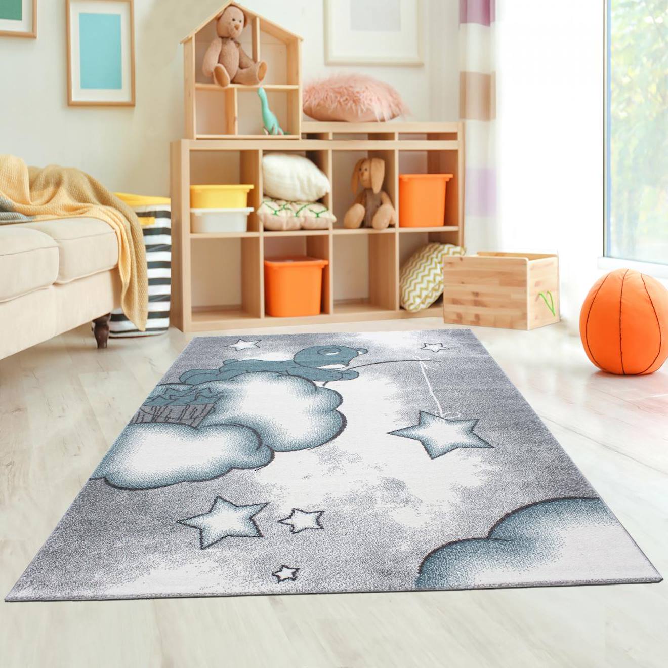 Tapis Enfant Tissé Kid Sky Bleu
