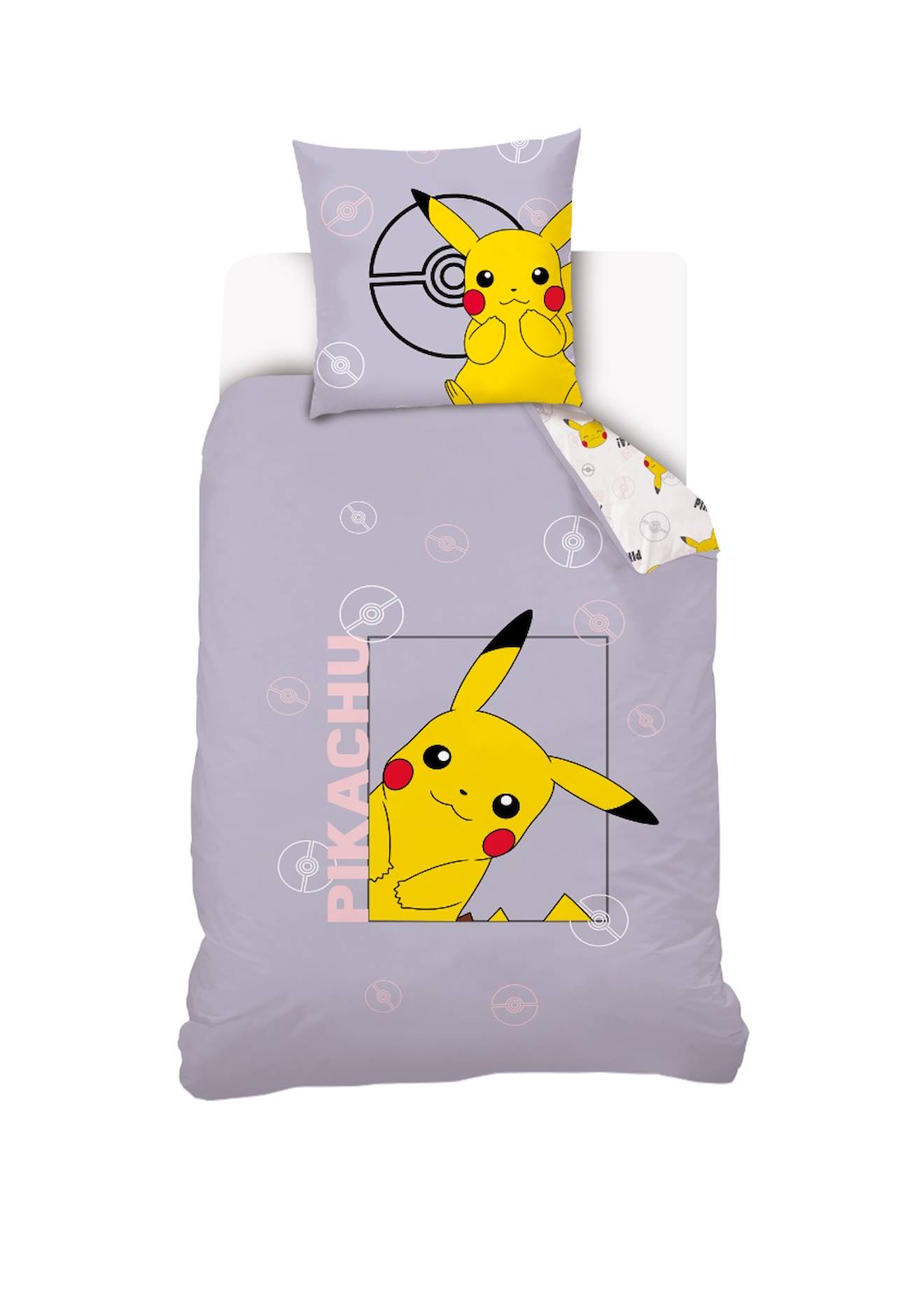 Housse De Couette Pokémon Pikachu Coton Violet