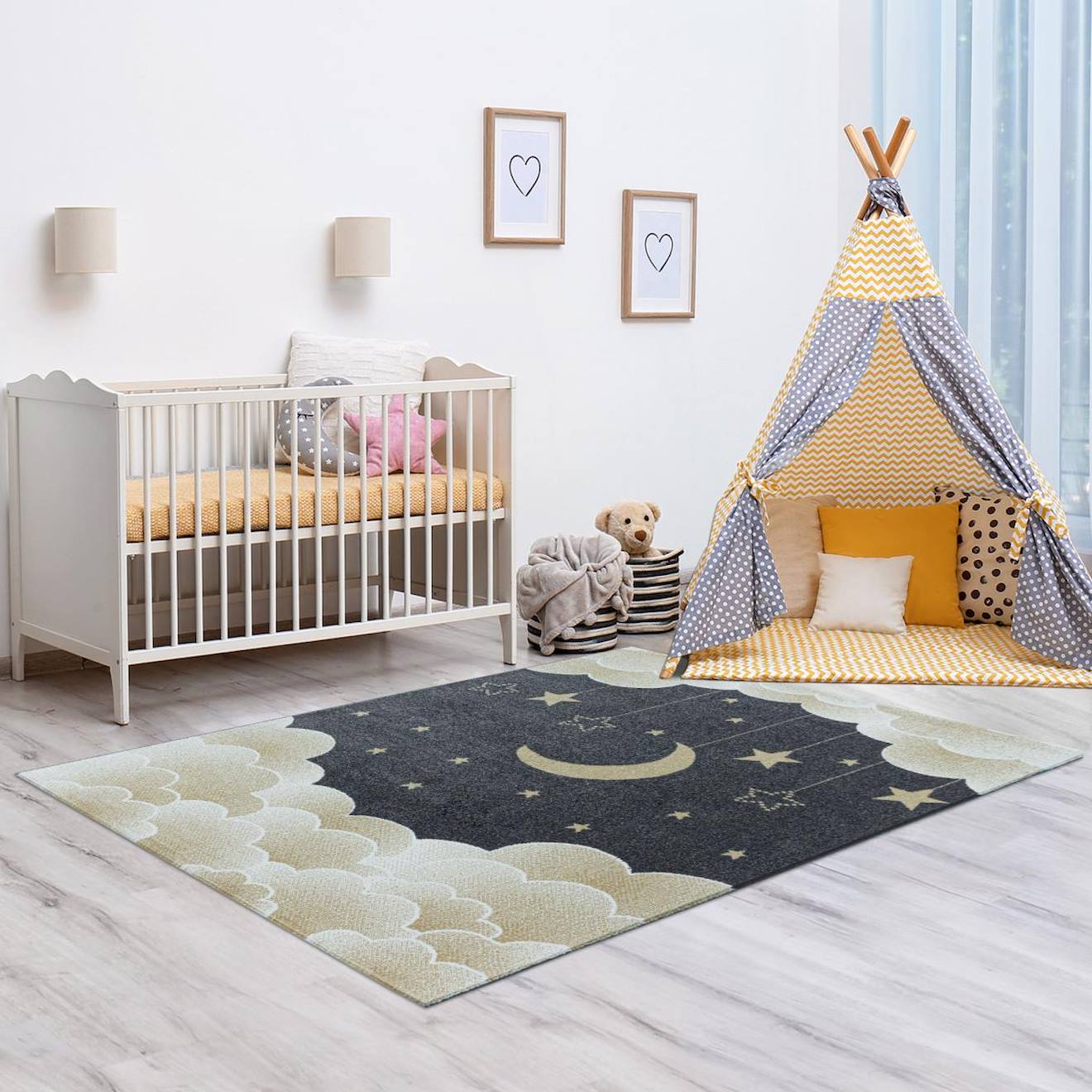 Tapis Enfant Tissé Nuitoil Jaune