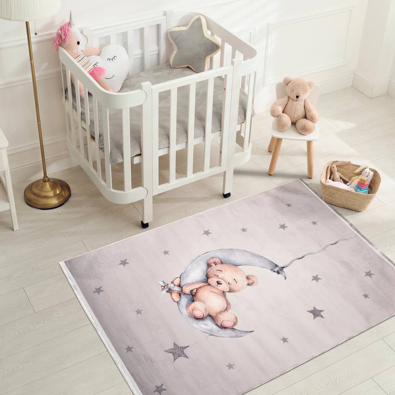 Tapis Enfant Bear Très Doux Gris