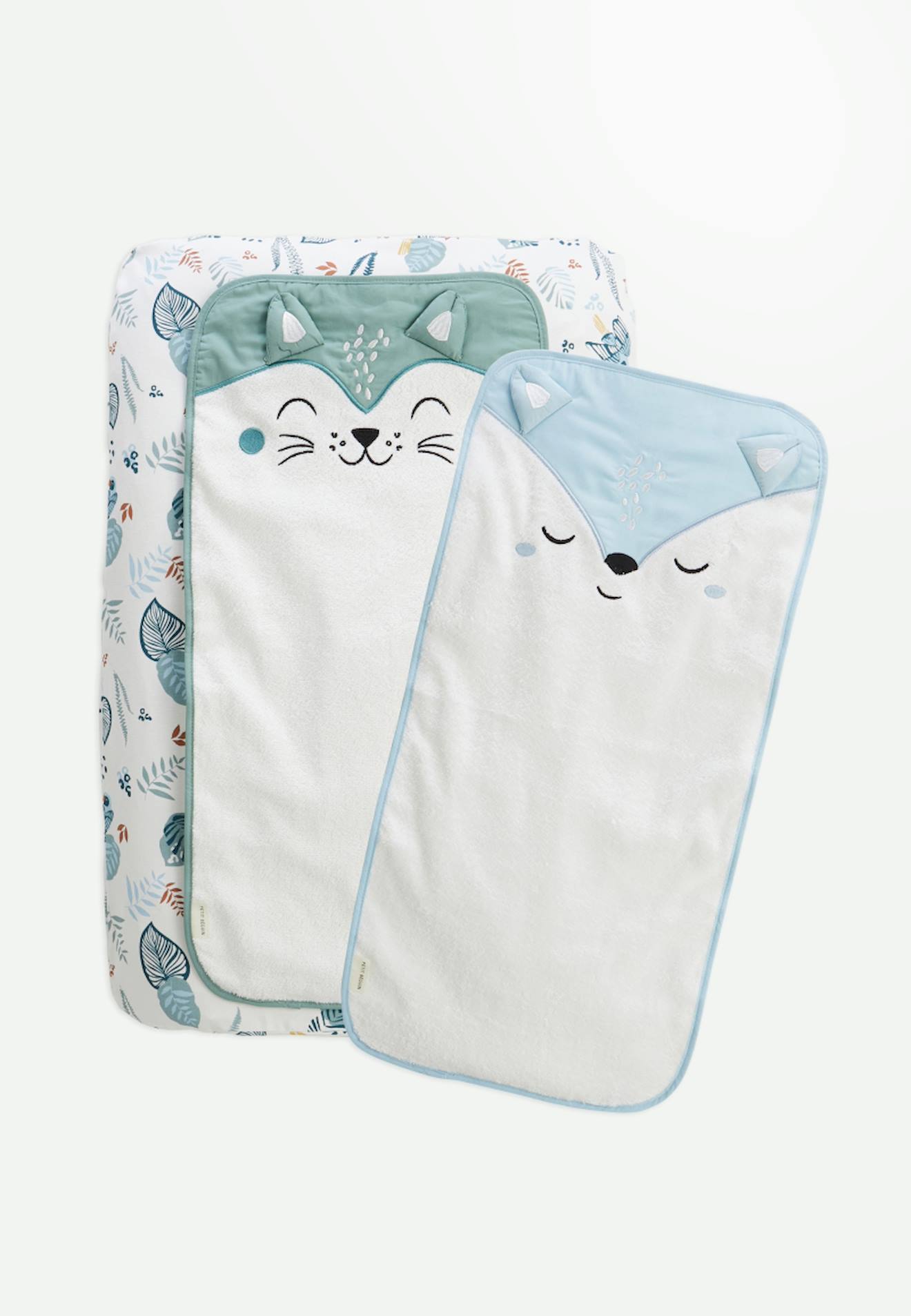 Housse De Matelas À Langer + 2 Tapis De Change Roméo Bleu