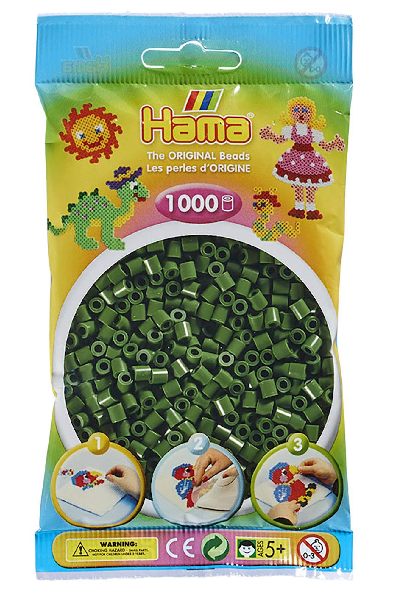 Sachet 1000 Perles Plastique Vert Forêt