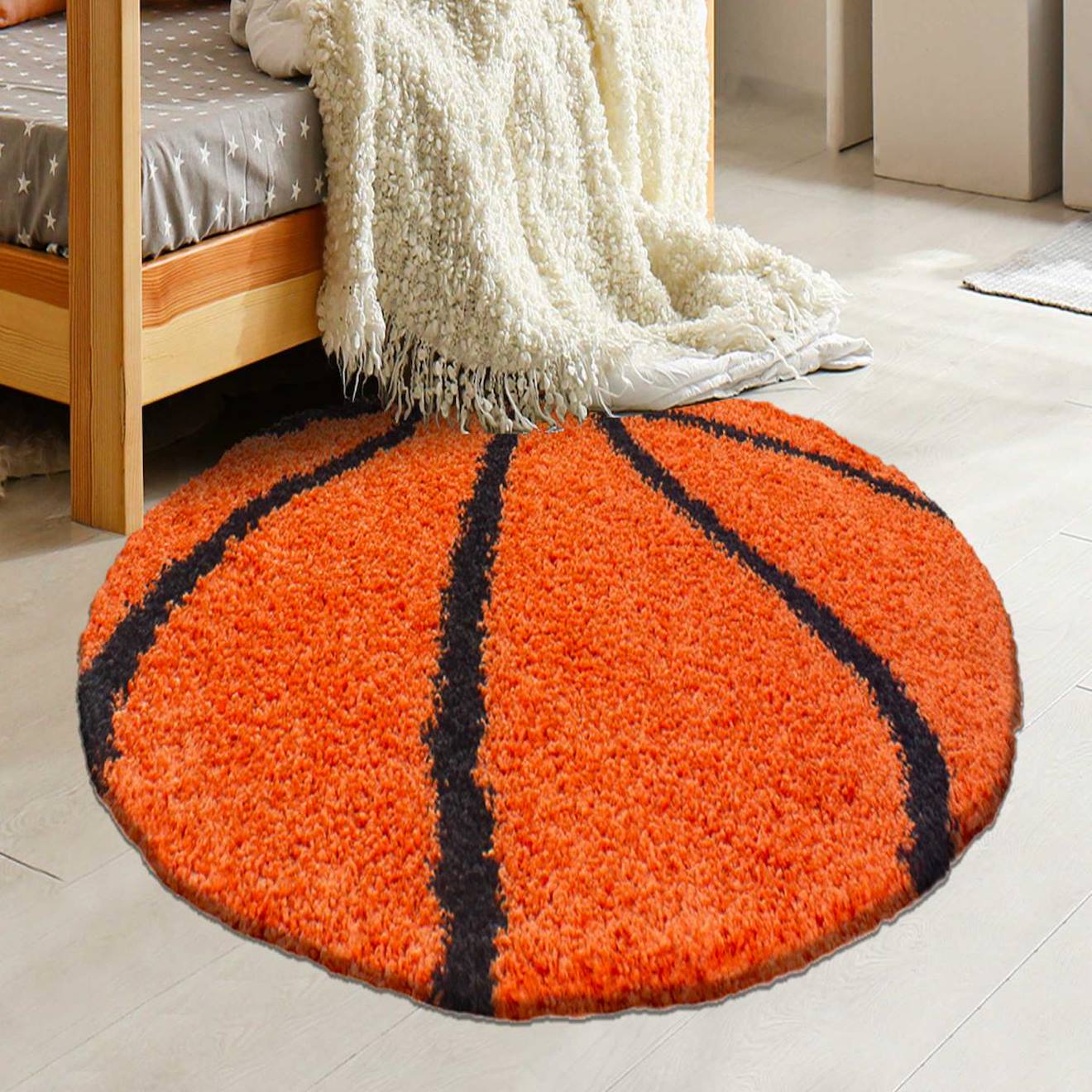 Tapis Enfant Tissé Shaggy Basket Orange