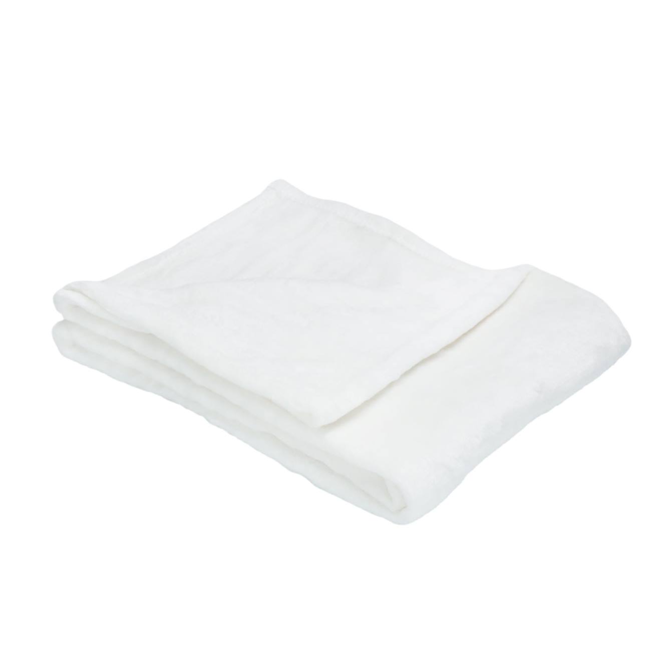 Couverture Polaire À Poils Longs Blanc