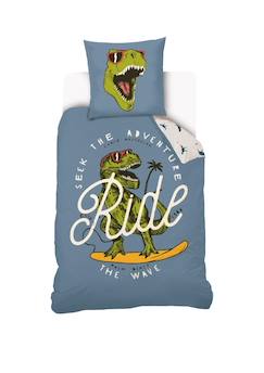 Linge de maison et décoration-Linge de lit enfant-Housse de couette-Housse de couette lou&loup dinosaure coton