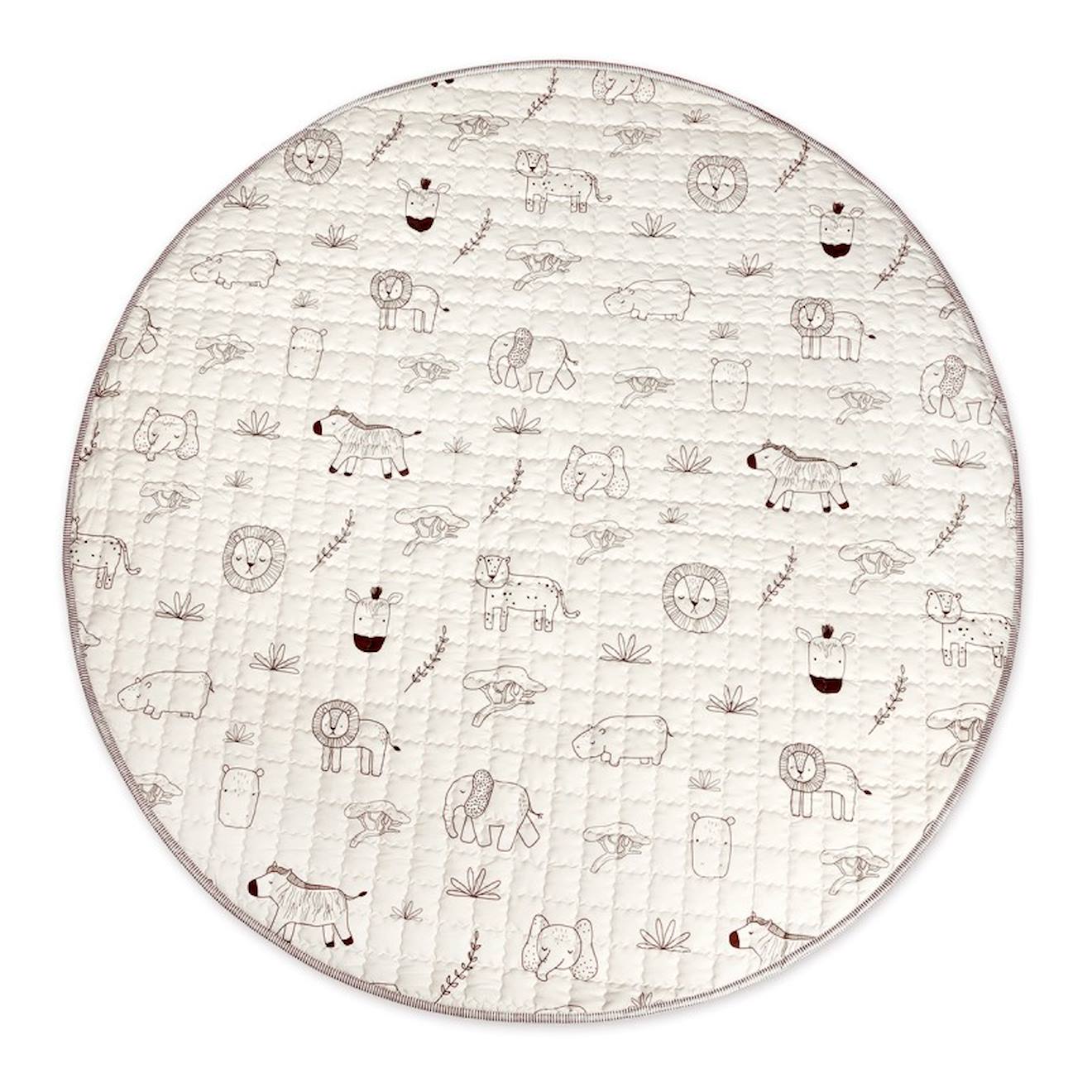 Tapis Bebe Matelassé Animaux Safari Multicolore