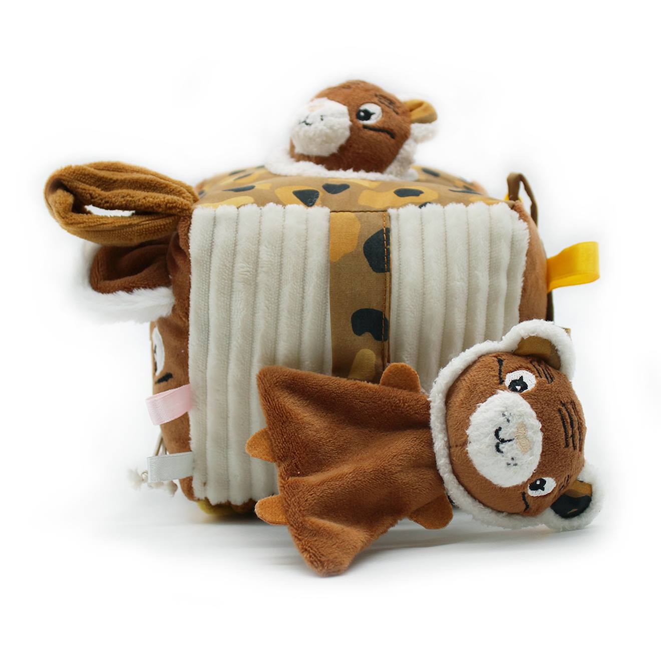Cube D'activités En Tissu Marron (Les Déglingos) - Image 2