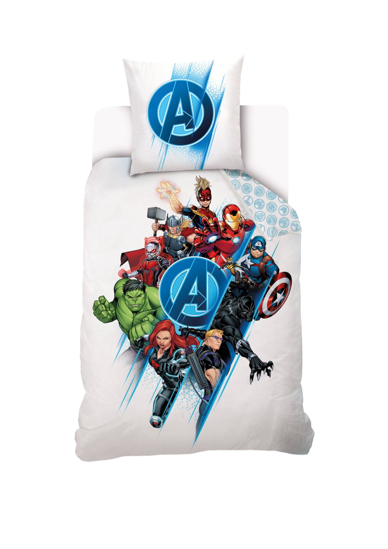 Housse De Couette Avengers Team Marvel Coton Blanc