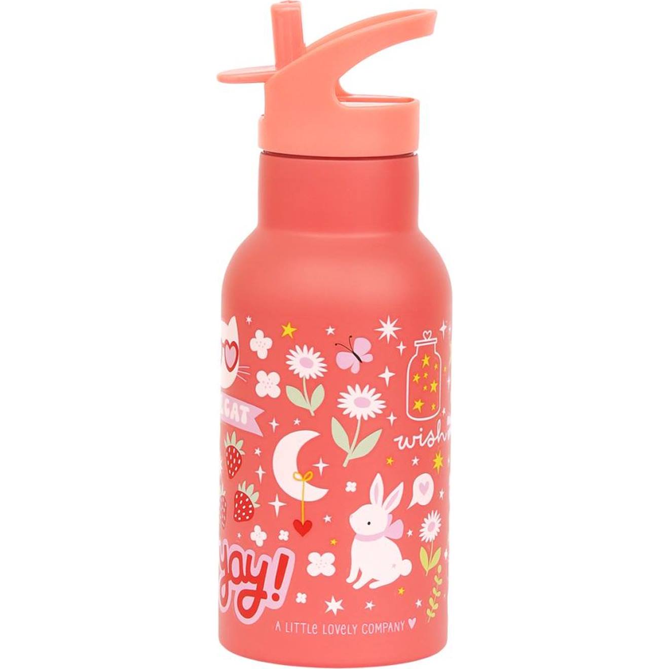Gourde Isotherme Fleurs Roses Rose, Blanc, Rouge