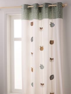 Linge de maison et décoration-Décoration-Rideau guirlande à oeillets tamisant animaux Green Forest