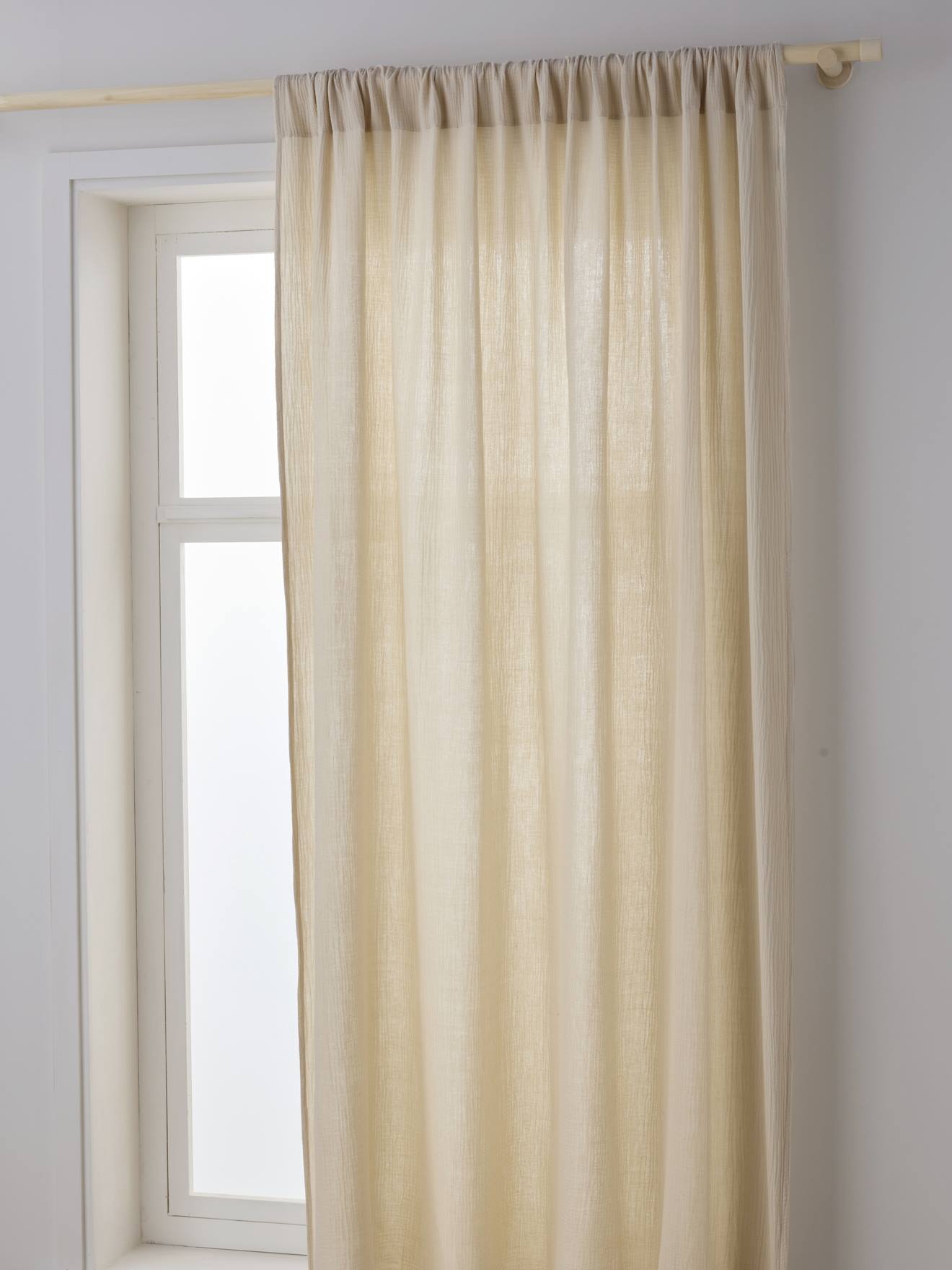 Rideau tube tamisant en gaze de coton