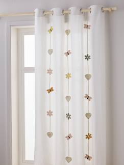Linge de maison et décoration-Rideau guirlande à oeillets tamisant papillons et fleurs Champêtre