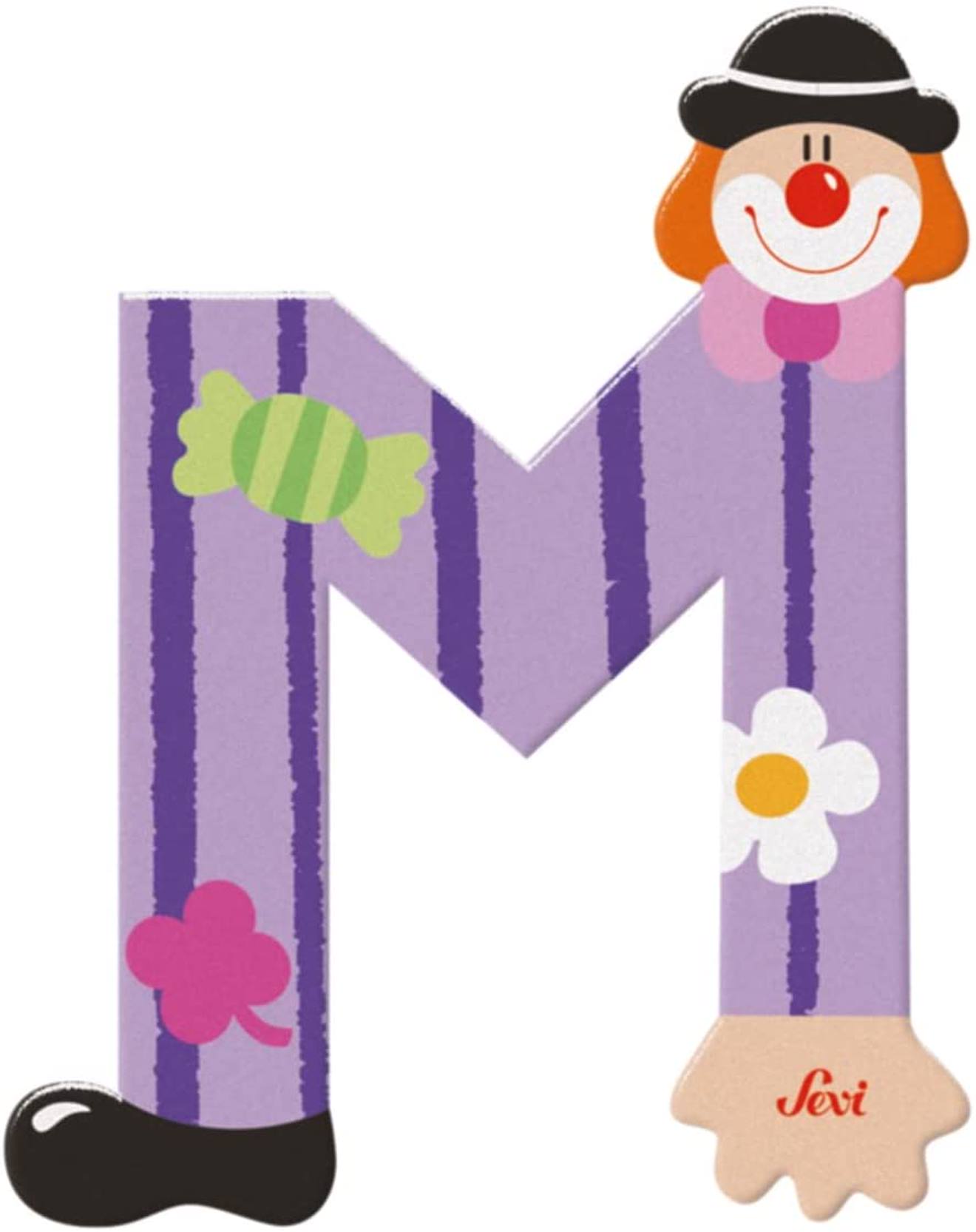 Lettre M Clown Rose