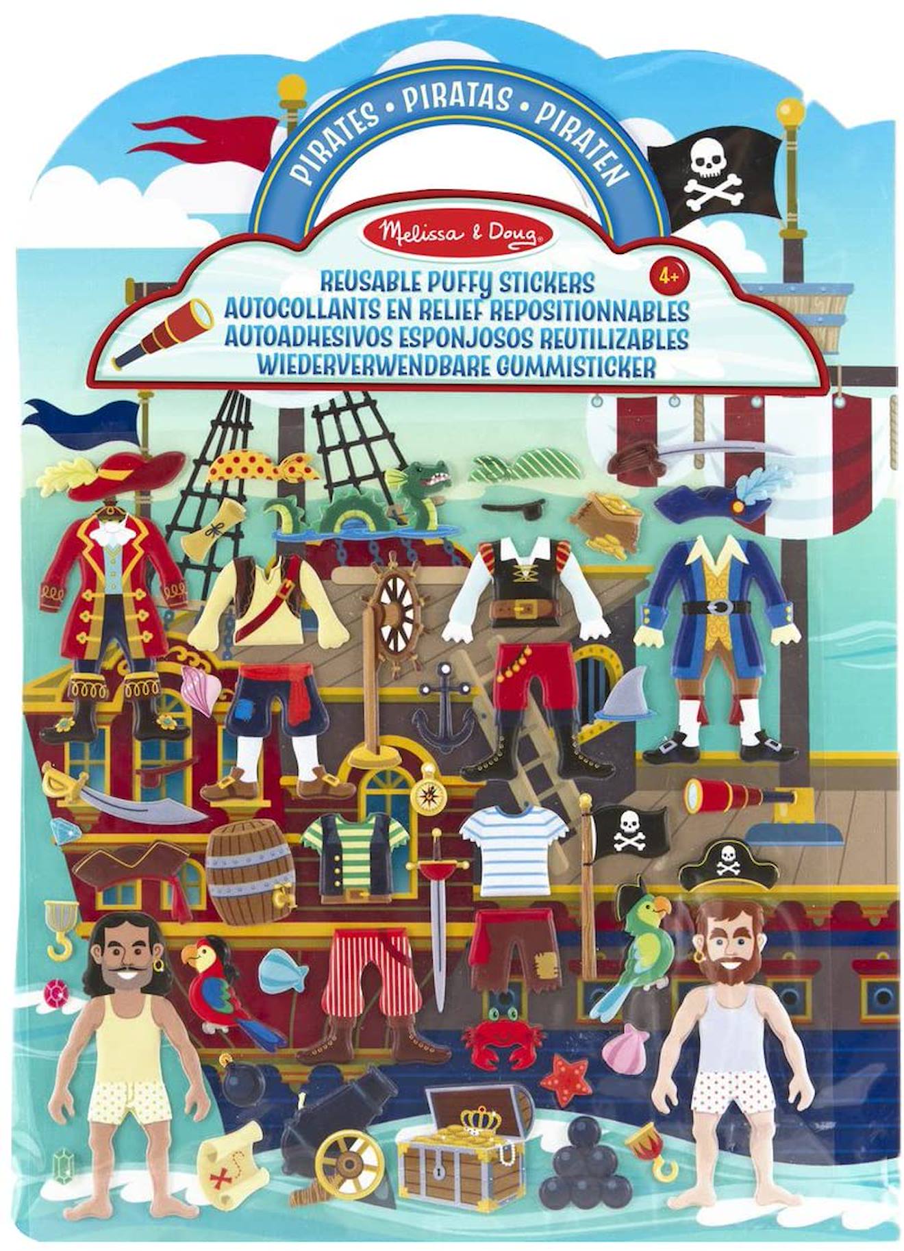 Livret D'autocollants Reliefs Repositionnables Pirates Bleu