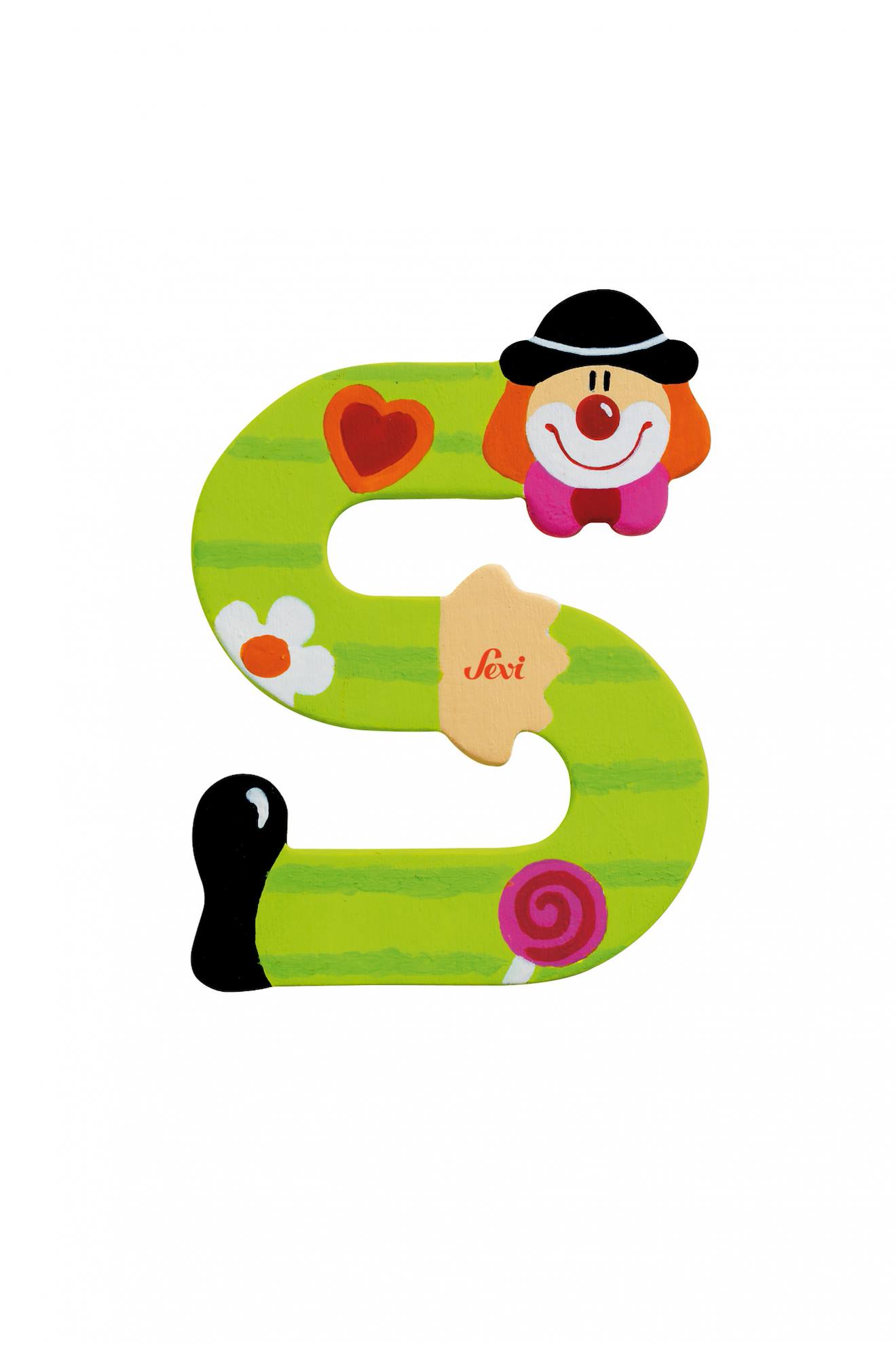 Lettre S Clown Vert
