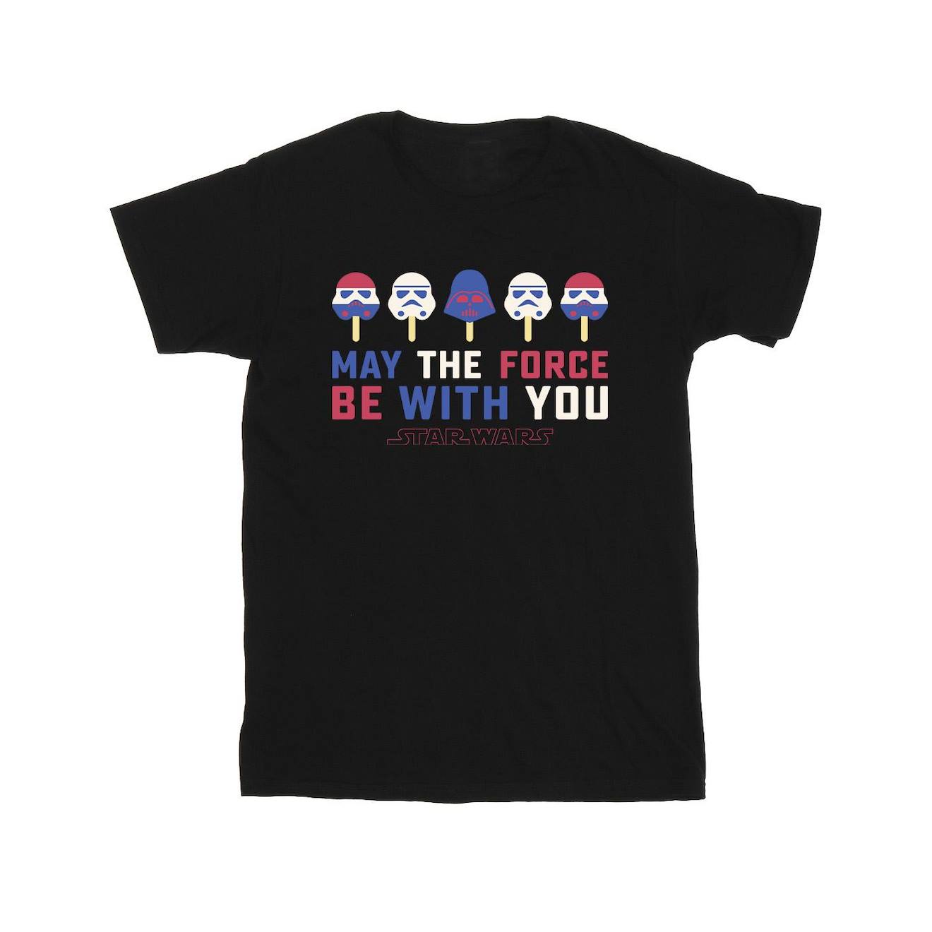 T-shirt May The Force Ice Pops Coton Star Wars Noir