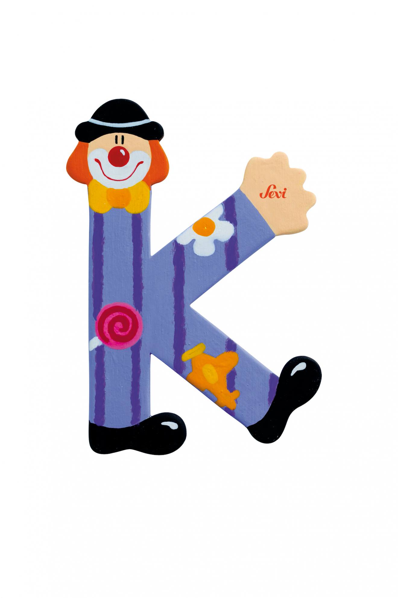 Lettre K Clown Bleu
