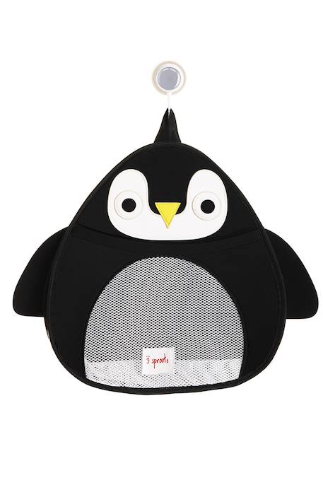 3 sprouts - Filet De Rangement Pour Le Bain Pingouin Noir