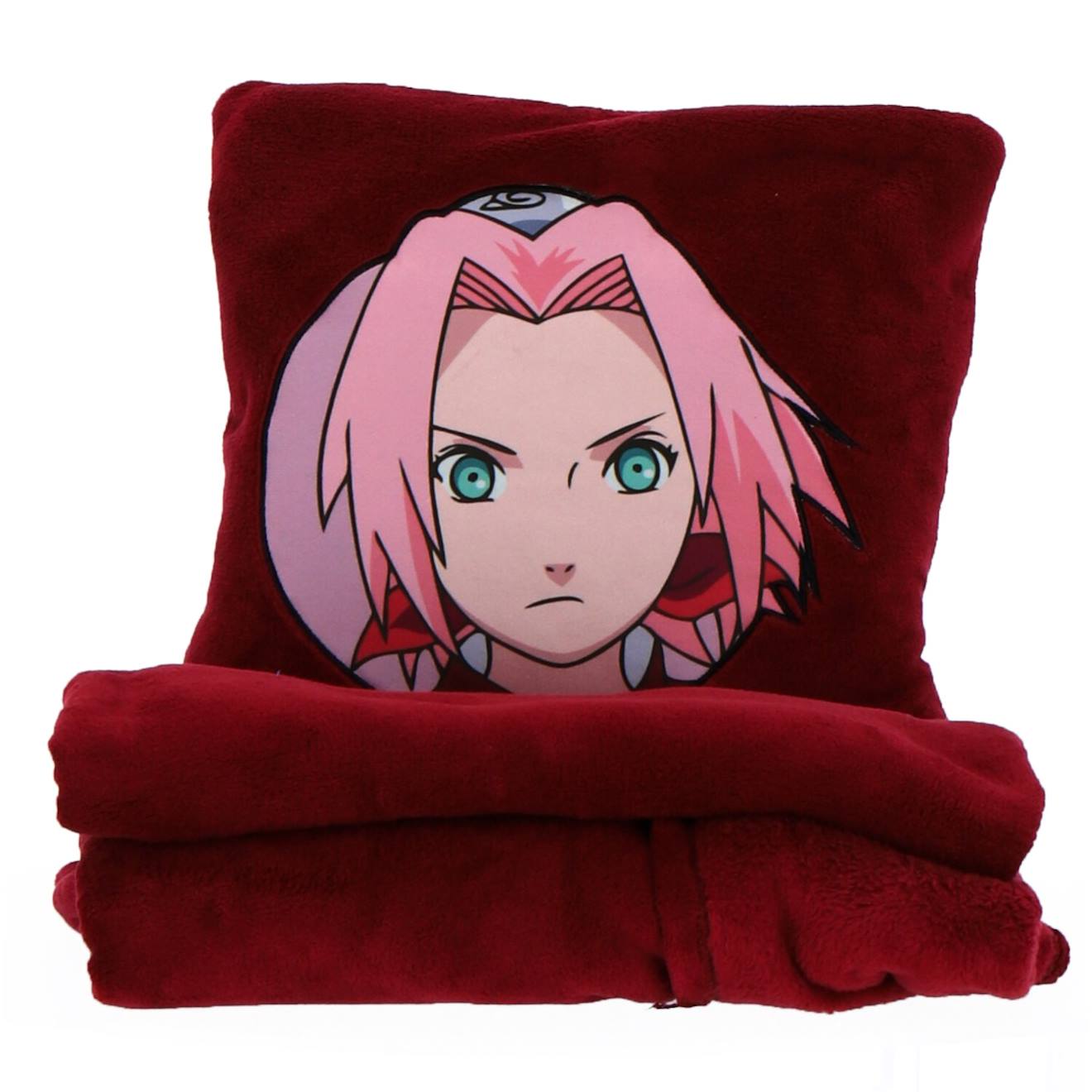 Coussin Plaid 2 En 1 Naruto Shippuden Sakura Polyester Rouge