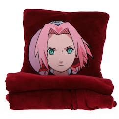 Linge de maison et décoration-Linge de lit enfant-Coussin plaid 2 en 1 naruto shippuden sakura polyester