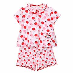 Pyjashort imprimé pommes catimini coton élasthanne rose  - vertbaudet enfant