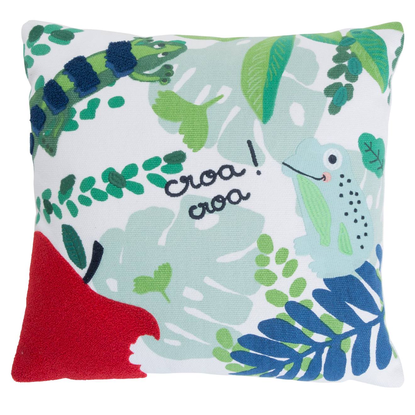 Coussin Décoratif Catimini Motif Forêt Coton Vert