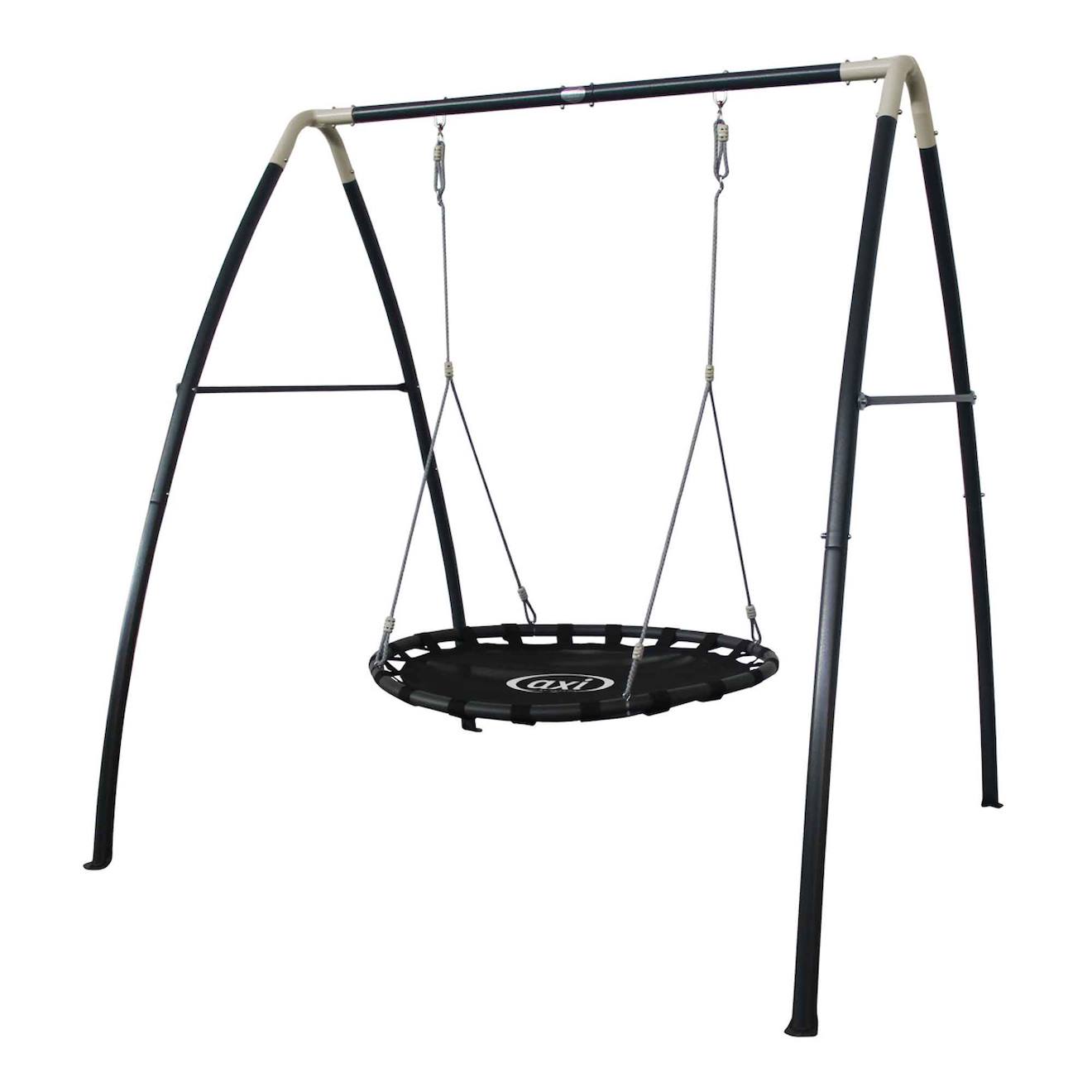 Portique En Métal Avec Balançoire Et Siège Nid Rond Gris