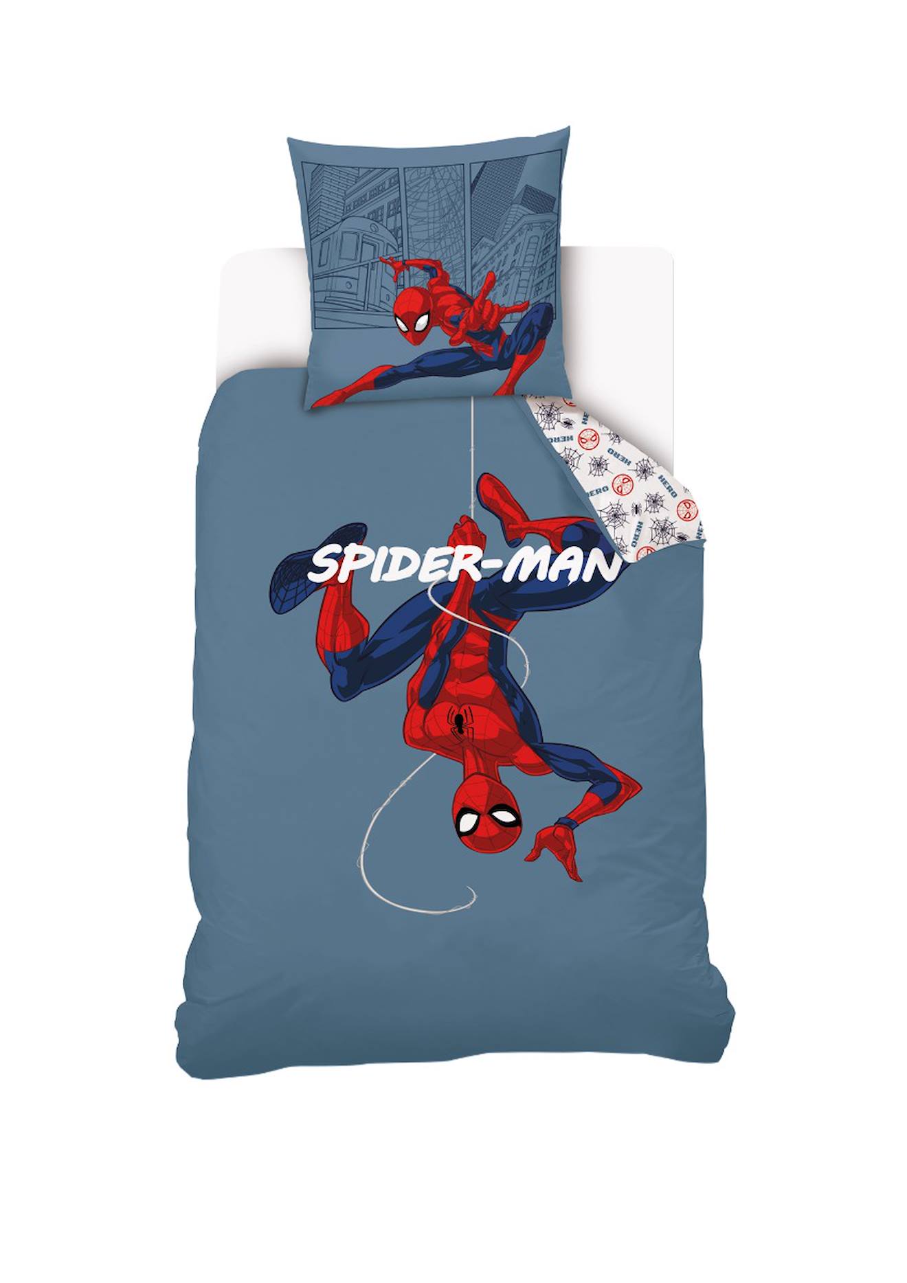 Housse De Couette Marvel Spiderman Coton Bleu