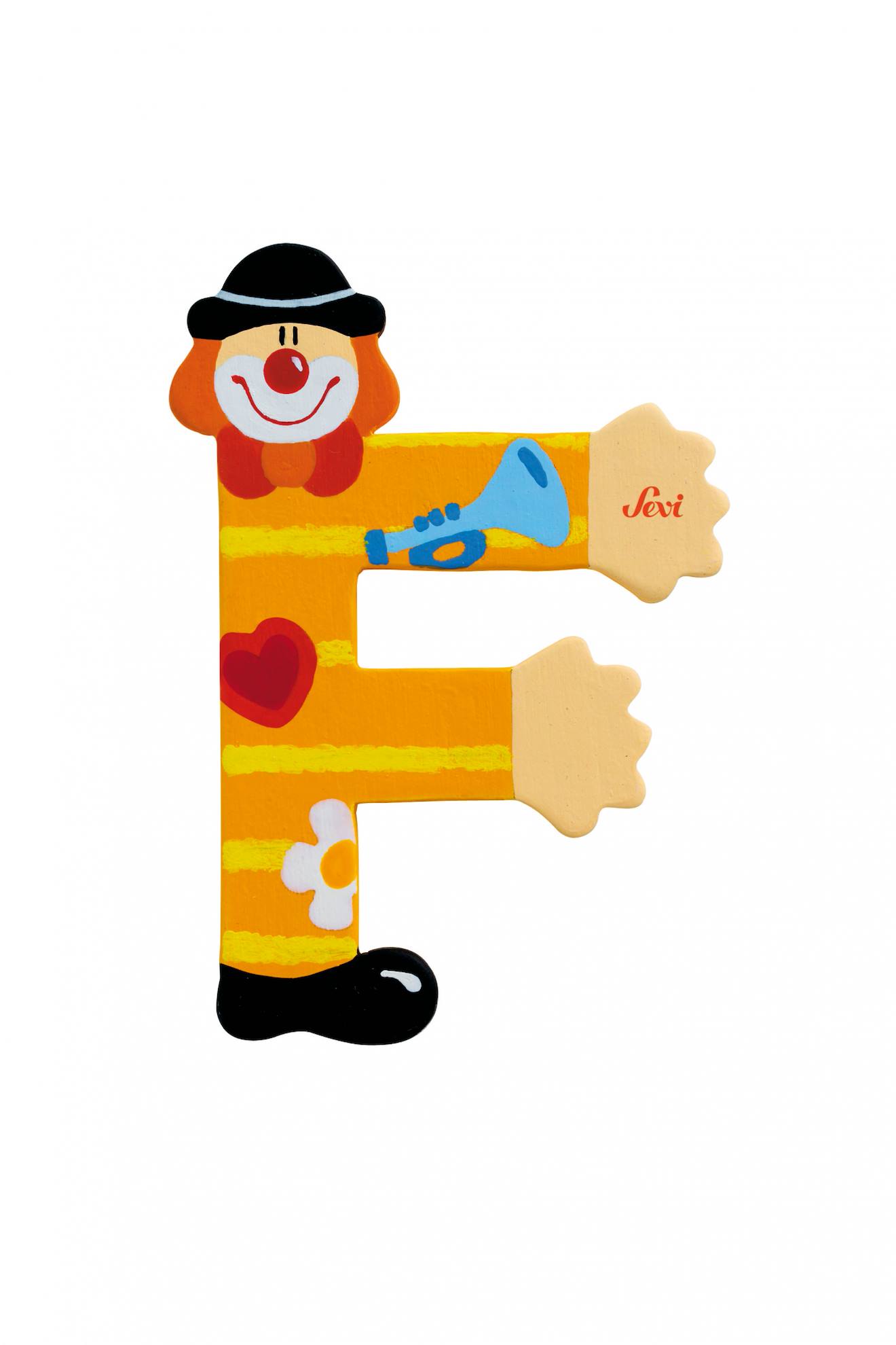 Lettre F Clown Jaune