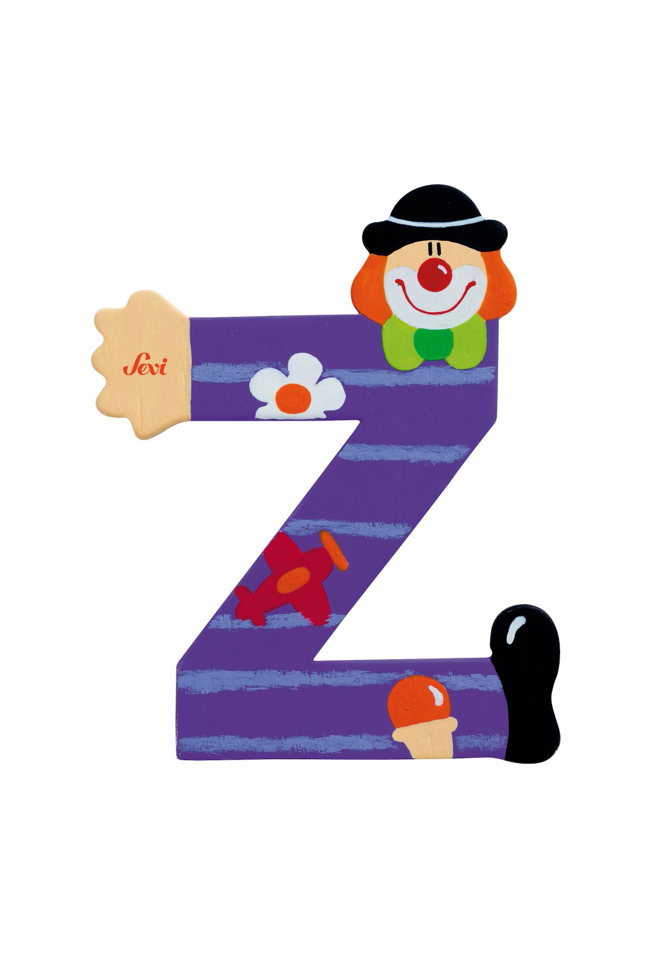 Lettre Z Clown Bleu