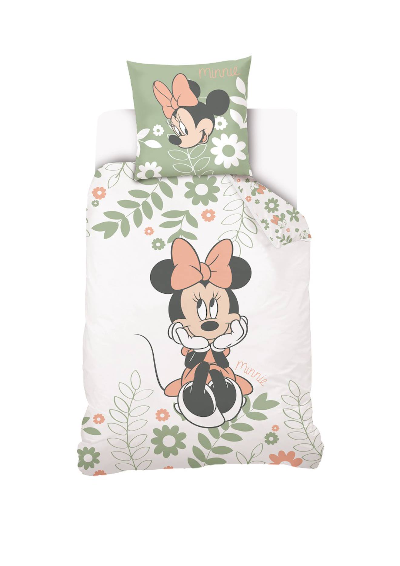 Housse De Couette Disney Minnie Coton Vert