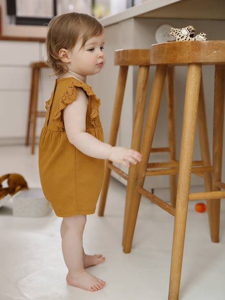 Bébé-Salopette, combinaison-Combishort bi-matière bébé