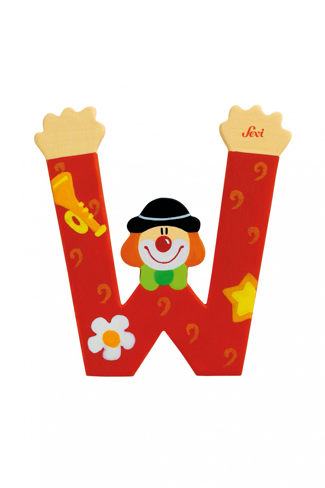 Lettre W Clown Rouge