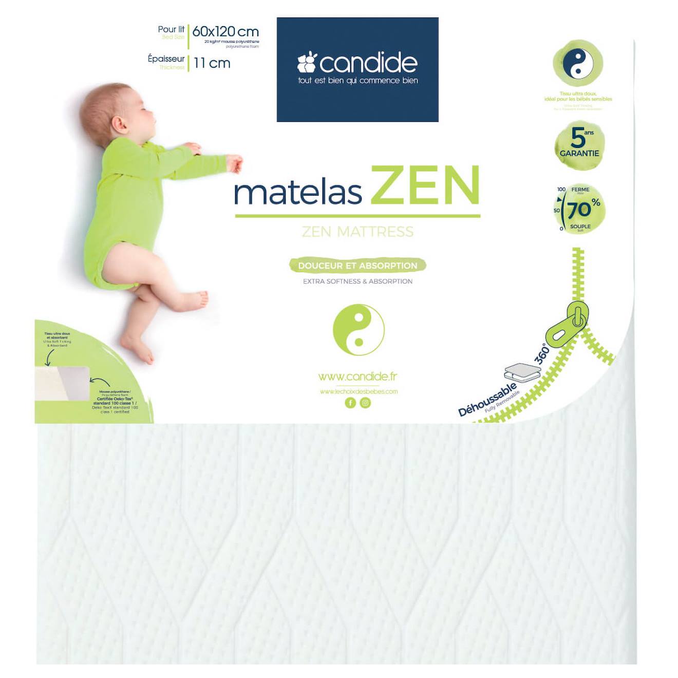 Matelas Bébé Zen - Douceur Et Absorption Blanc