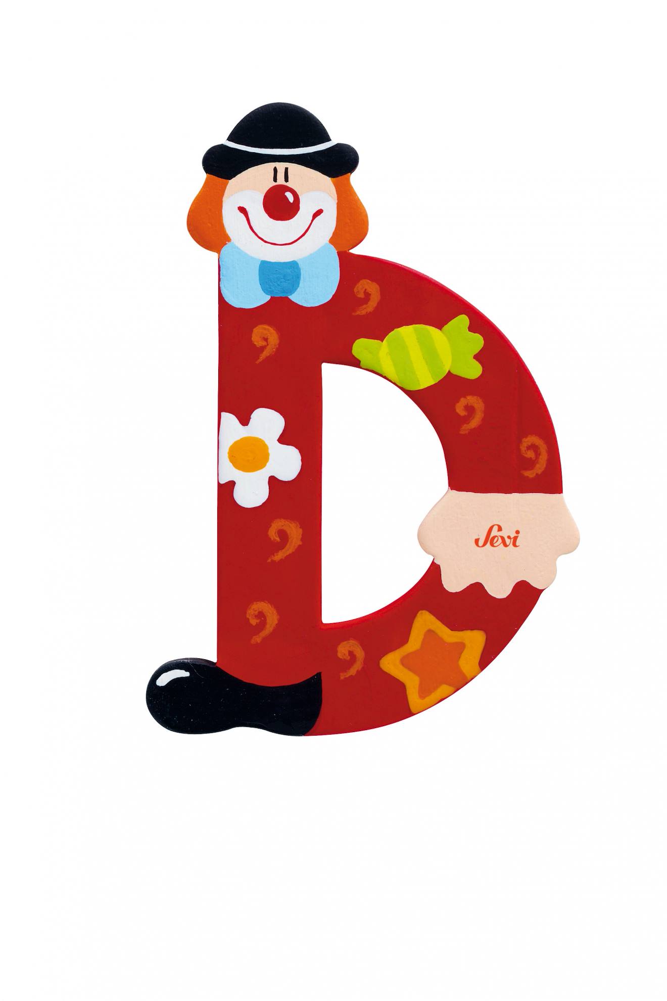 Lettre D Clown Rouge